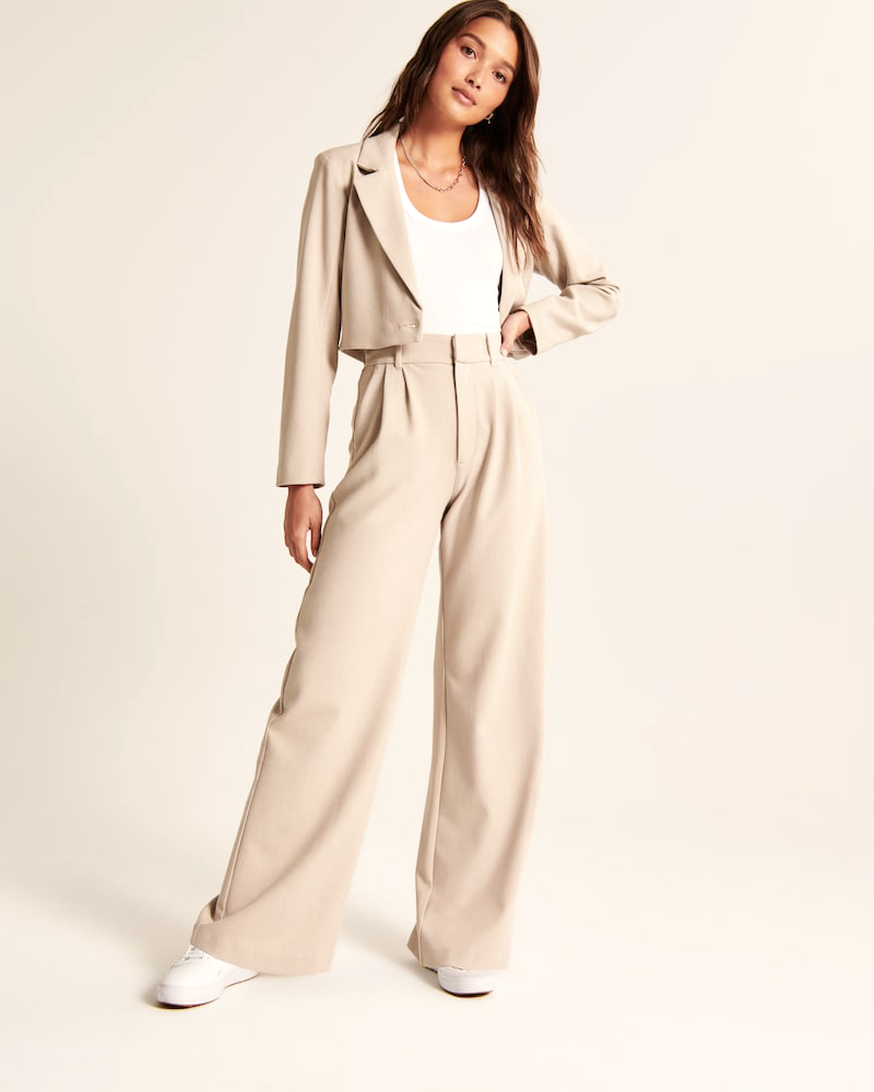 Aura | Pantalones Anchos Beige