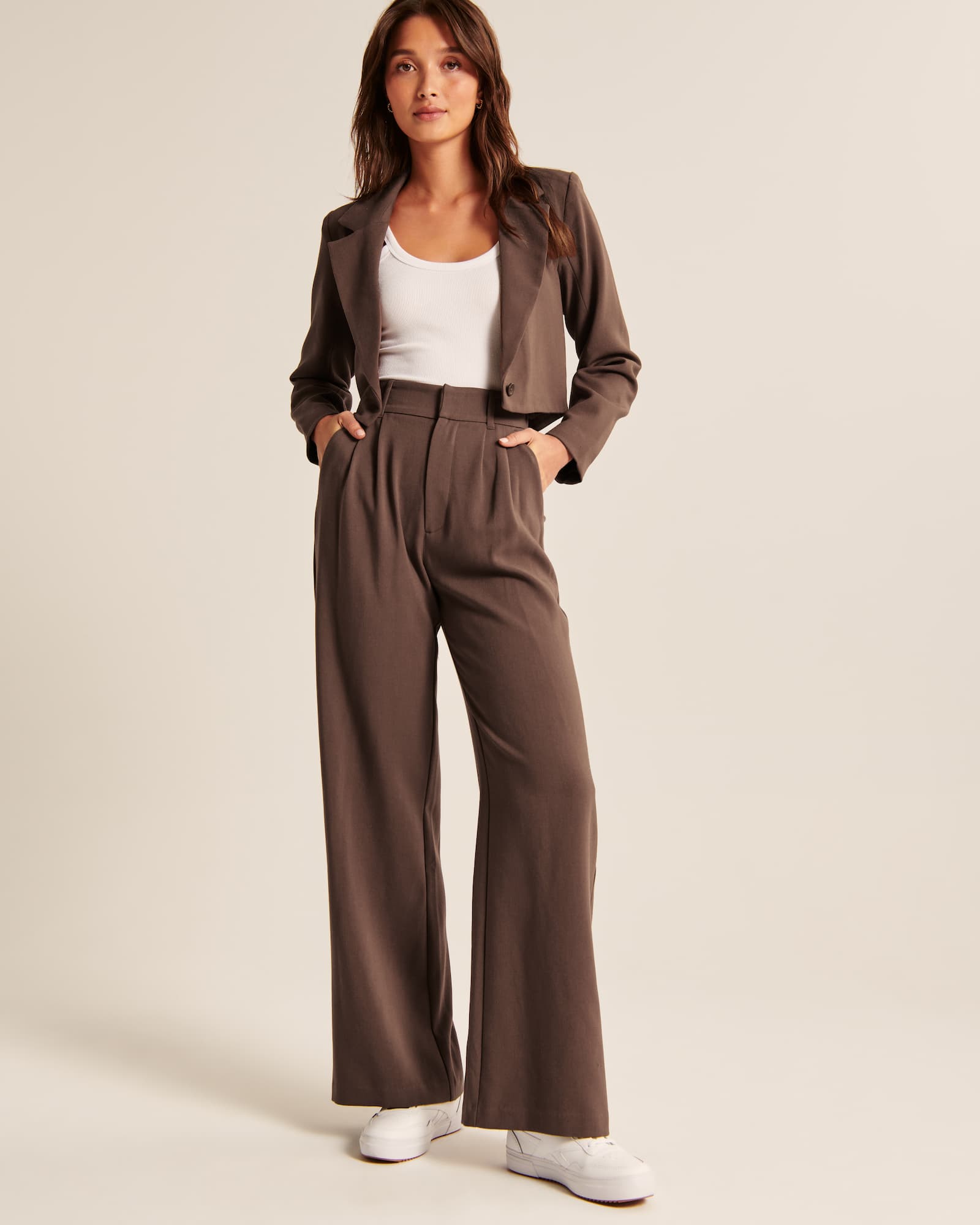 Aura | Pantalones Anchos Moca