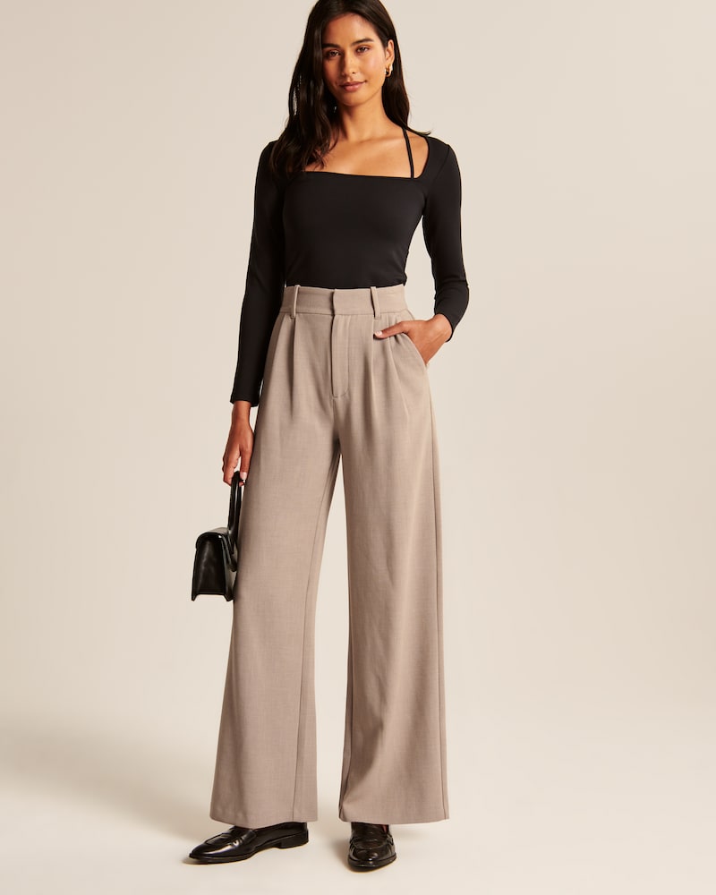 Aura | Pantalones Anchos Topo