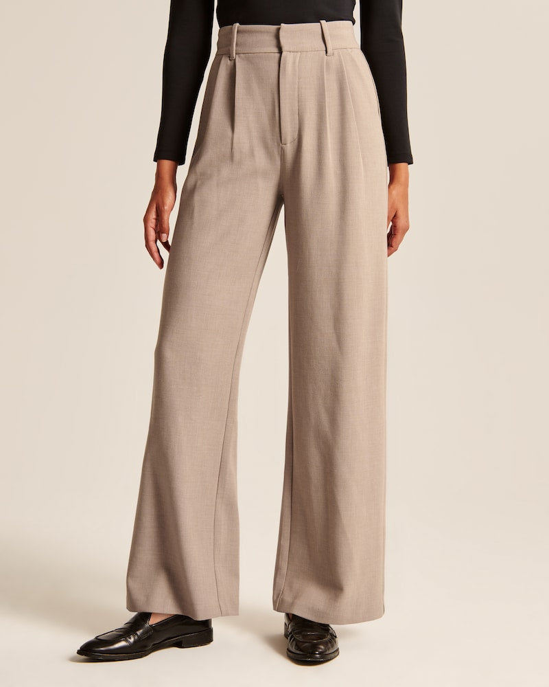 Aura | Pantalones Anchos Topo
