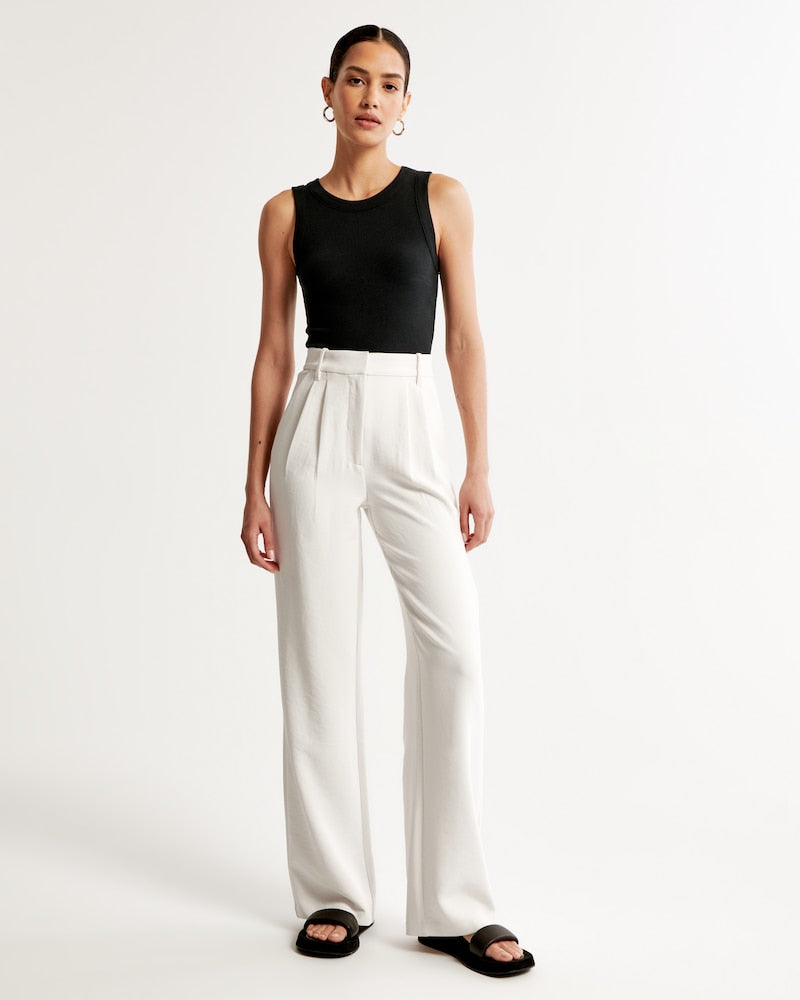 Aura | Pantalones Anchos Blancos