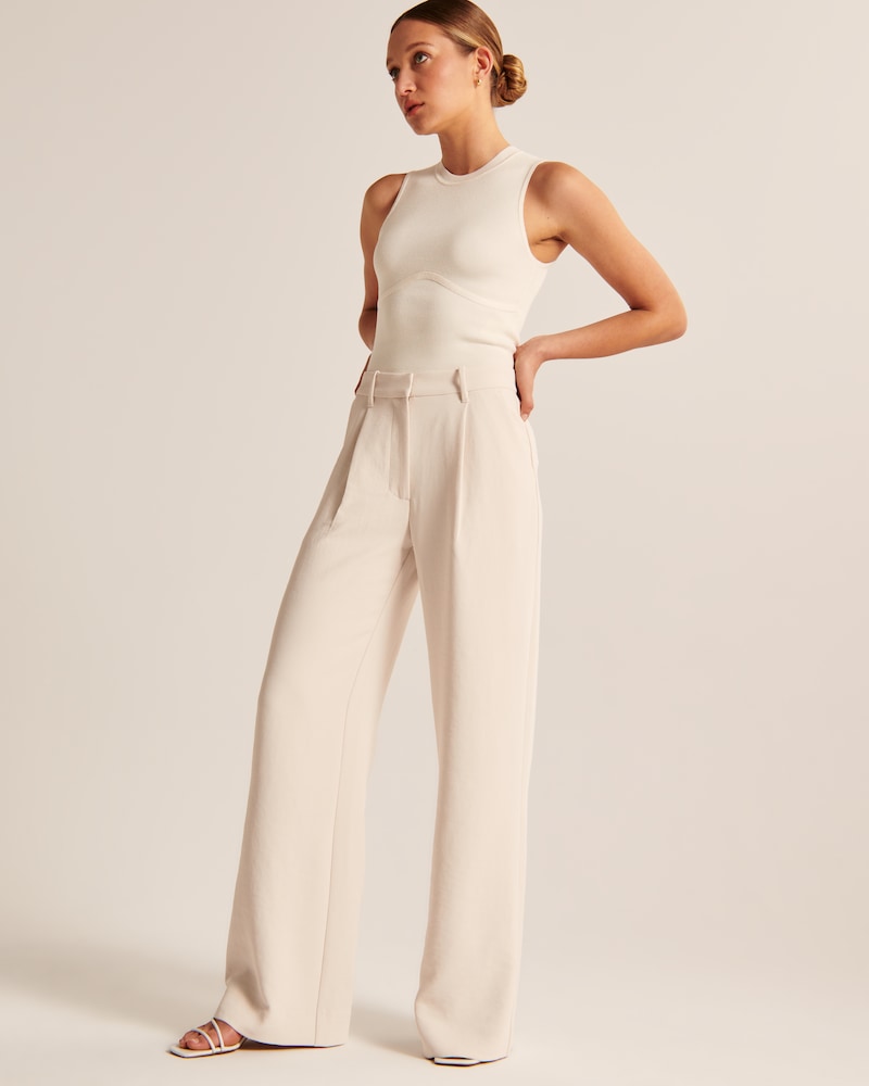 Aura | Pantalones Anchos Beige