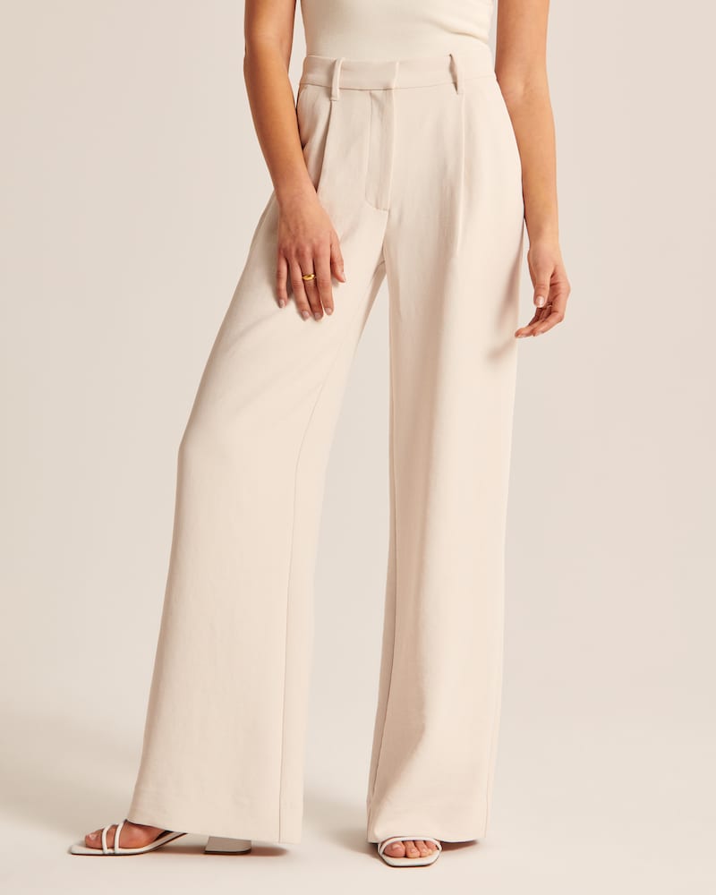 Aura | Pantalones Anchos Beige