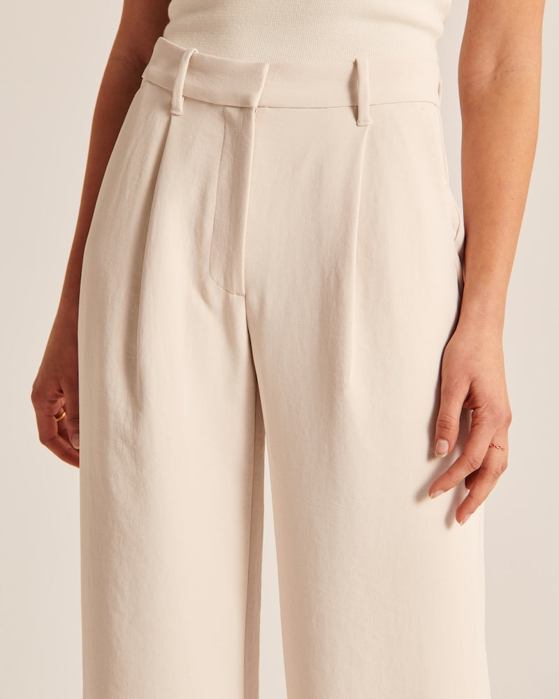 Aura | Pantalones Anchos Beige