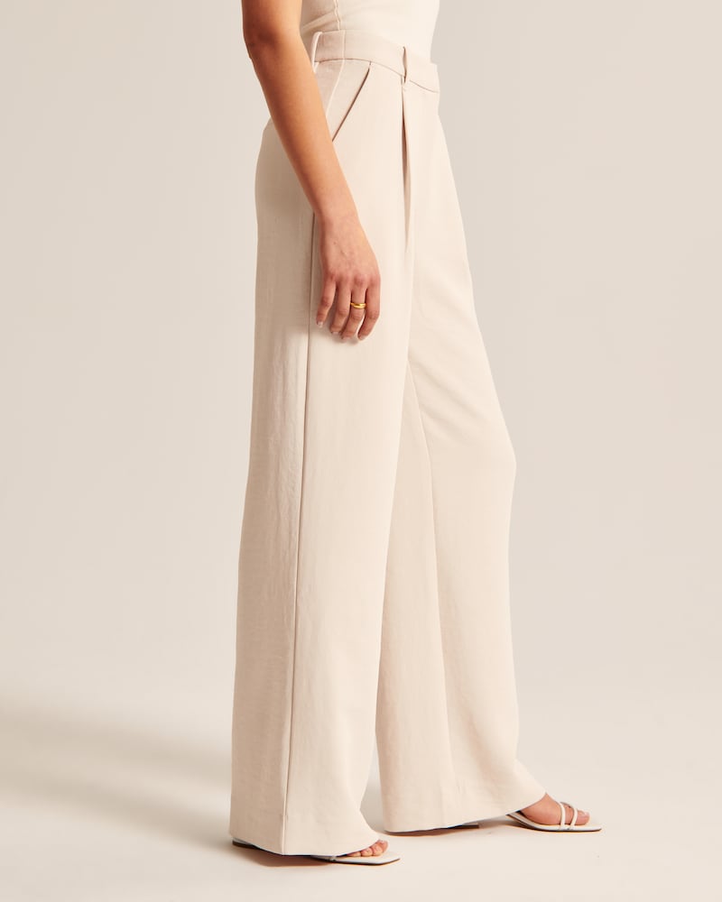 Aura | Pantalones Anchos Beige