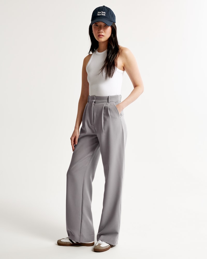 Aura | Pantalones Anchos Piedra