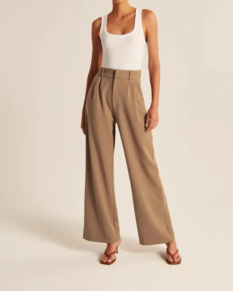 Aura | Pantalones Anchos Marrones